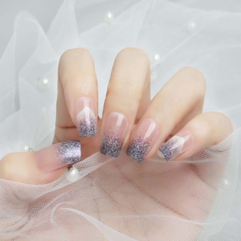 【Press-on Nail】Purple Shiny Bling Bling